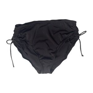 Brown Ruched High Waist Swim Bottoms Side Tie Bikini Beach Resort Size 12